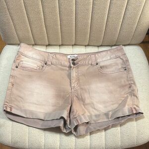 Mudd Pink Jean Shorts Distressed Cuffed Hem